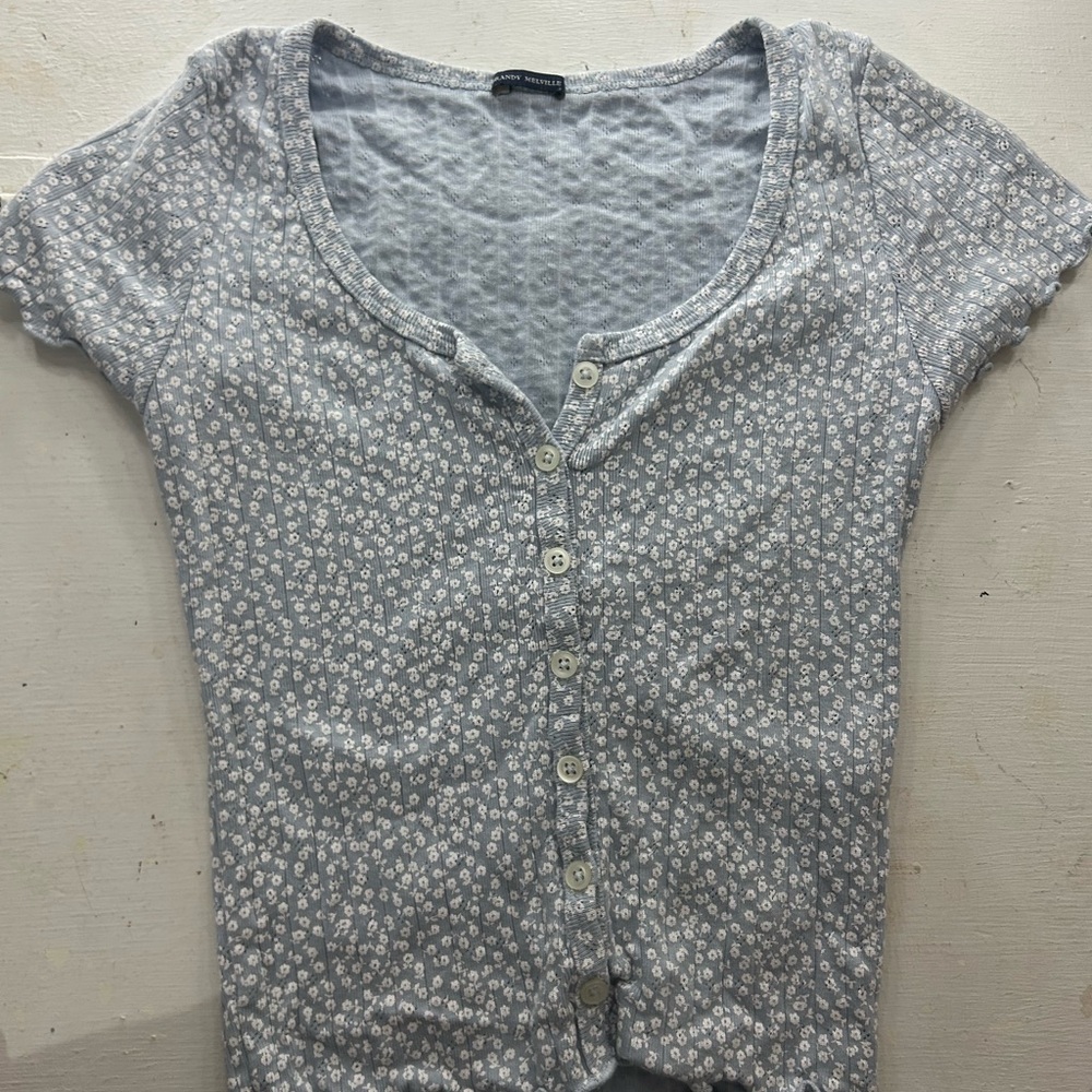 Brandy Melville blue baby tee